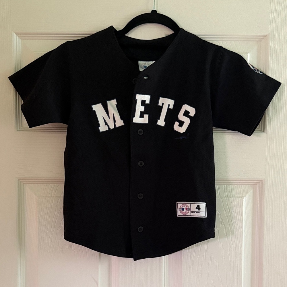 Kids Black Mets Beltran Baseball Jersey
